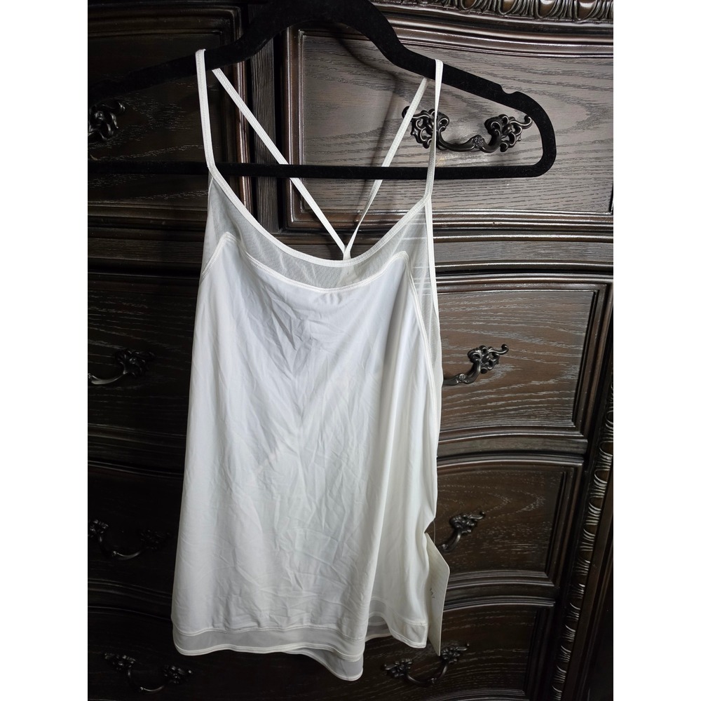Lululemon Mix And Mesh Tank White Strappy Yoga Top LW1AZDS Size 4 NWT